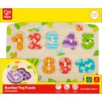 Puzzle din lemn cu butoni - Numere