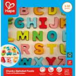 Puzzle din lemn - Alfabet, litere dolofane