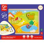 Puzzle din lemn 3 in 1 - Pepe si prietenii