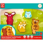 Puzzle din lemn tactil - Animale din padure