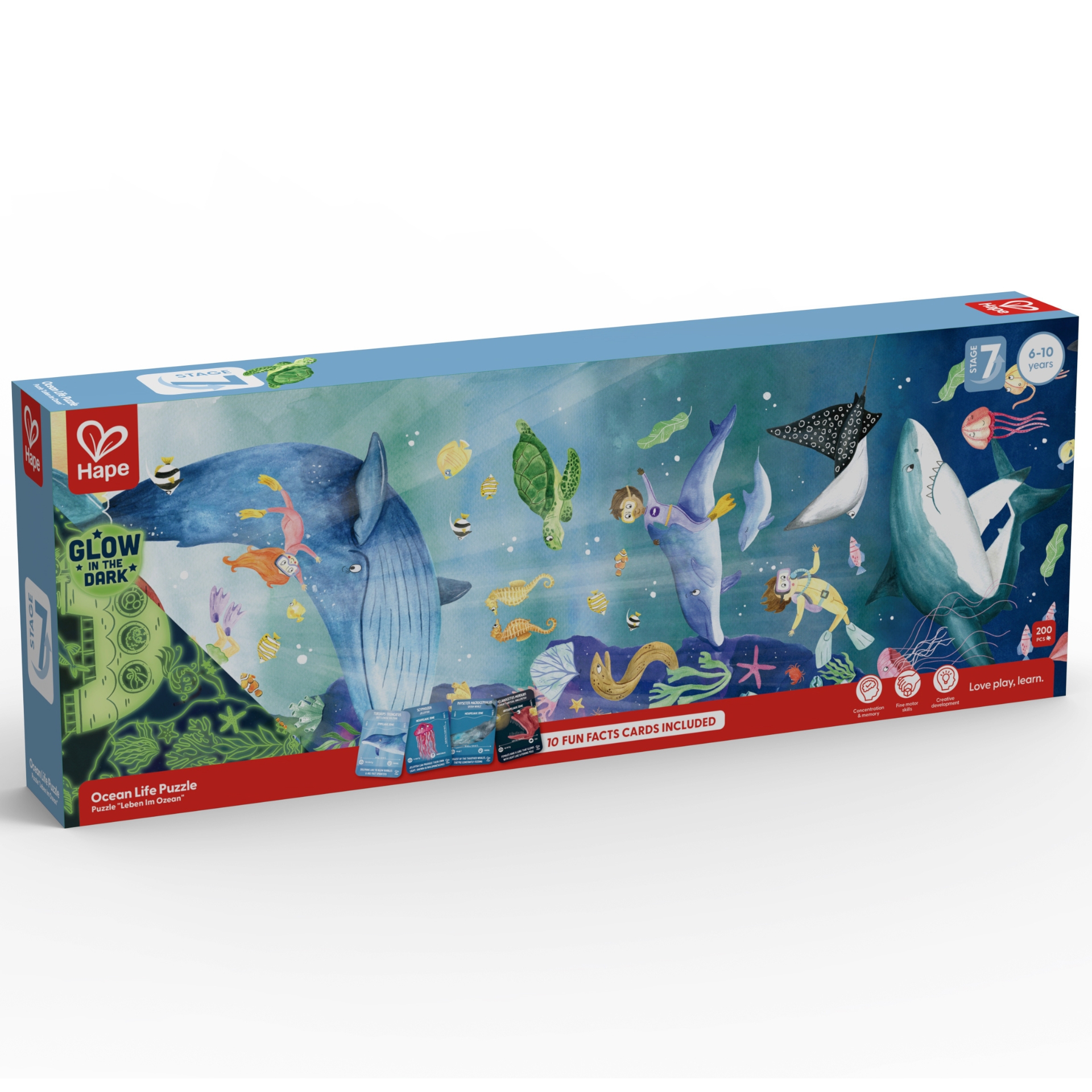 E1634_22 Puzzle pentru copii fotoluminescent Viata acvatica (200 piese, 1.5m) - imagine 1