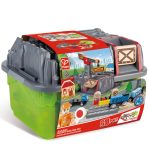 Jucarie din lemn - Set tren constructii (50 piese)