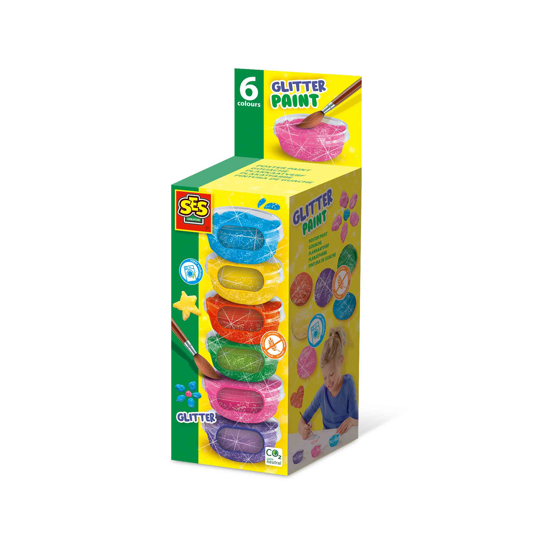 003841 Set acuarele pasta glitter (6 x 45ml) - imagine 1