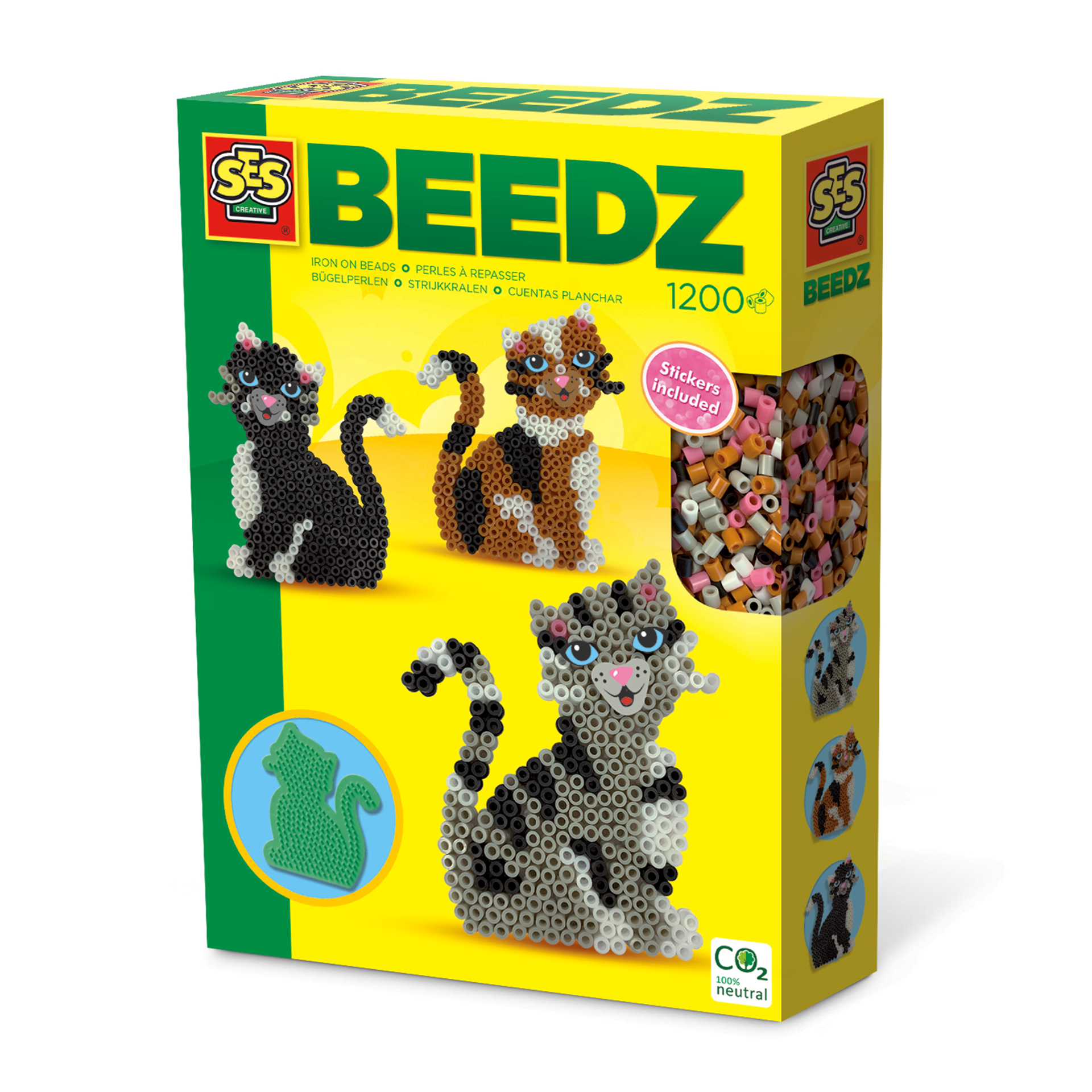 062131 Set creativ copii Beedz - Creare pisici cu margele de calcat - imagine 1