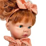 Papusa Nines D'Onil, Joy, cu parul roscat, cu fundita roz, cu miros de vanilie 37 cm - imagine 2