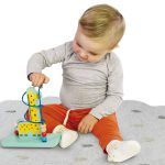 Jucarie din lemn - Centru de activitati, labirint cu girafa - imagine 4