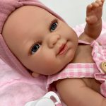 Papusa Nines D'Onil, Vichy, bebelus, cu hainute roz, cu miros de vanilie, 37 cm - imagine 2