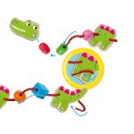 Jucarie din lemn - Set de insirat animale si margele - imagine 5