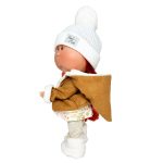 Papusa Nines D'Onil, Mia, cu parul rosu, cu fes alb, cu articulatii, cu miros de vanilie, 30 cm - imagine 3