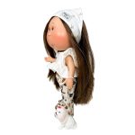 Papusa Nines D'Onil, Mia, cu parul saten drept, cu catel, cu articulatii, cu miros de vanilie, 30 cm - imagine 4
