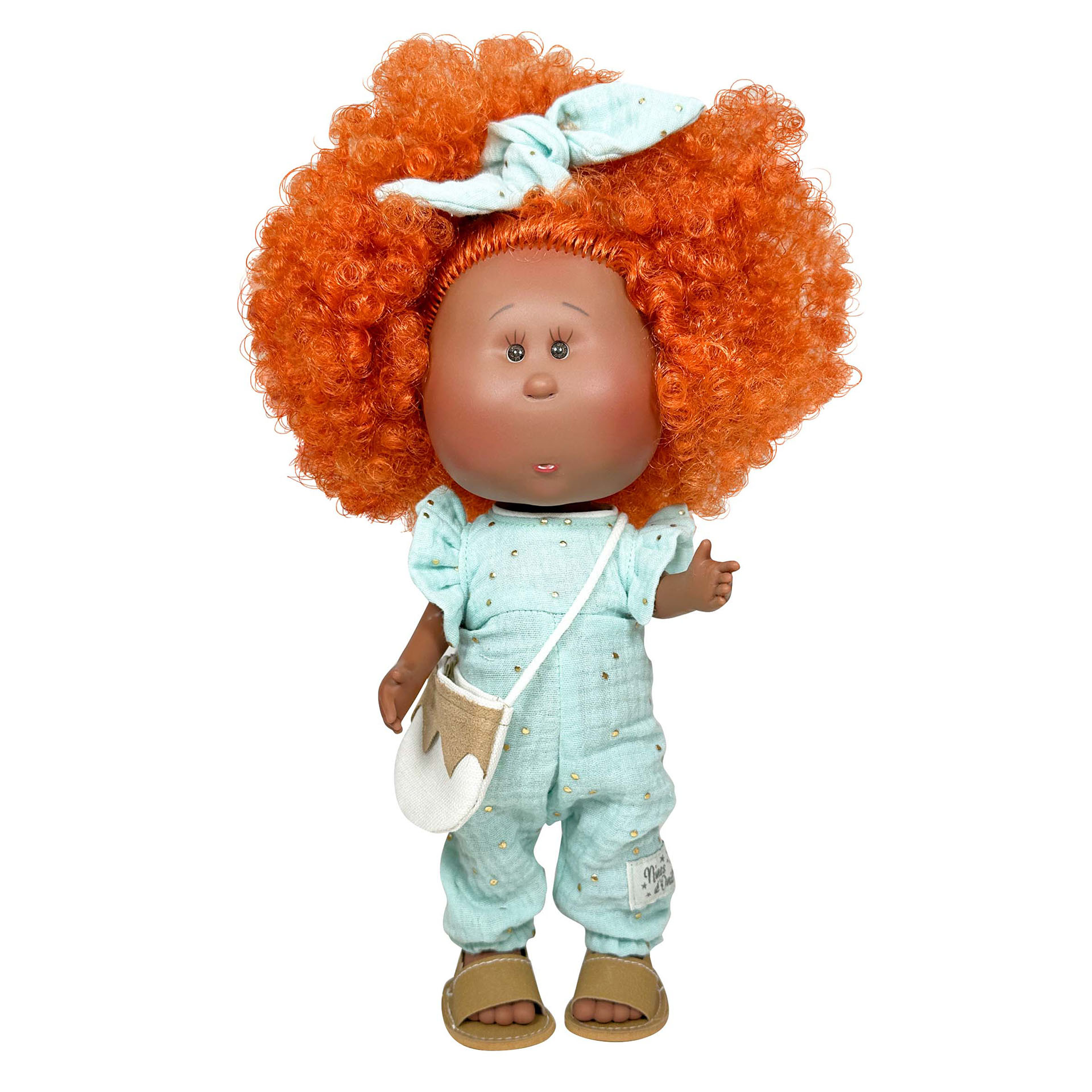 3508 Papusa Nines D'Onil, Mia, cu parul portocaliu cret, Afro, cu articulatii, cu miros de vanilie, 30 cm - imagine 1