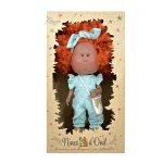Papusa Nines D'Onil, Mia, cu parul portocaliu cret, Afro, cu articulatii, cu miros de vanilie, 30 cm - imagine 4