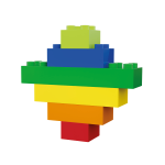 Cuburi colorate de construit Hubelino tip lego (120 piese) - imagine 5