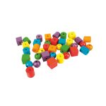 Jucarie din lemn - Margele maxi de insirat (60 piese) - imagine 2