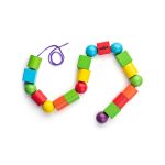 Jucarie din lemn - Margele maxi de insirat (60 piese) - imagine 3