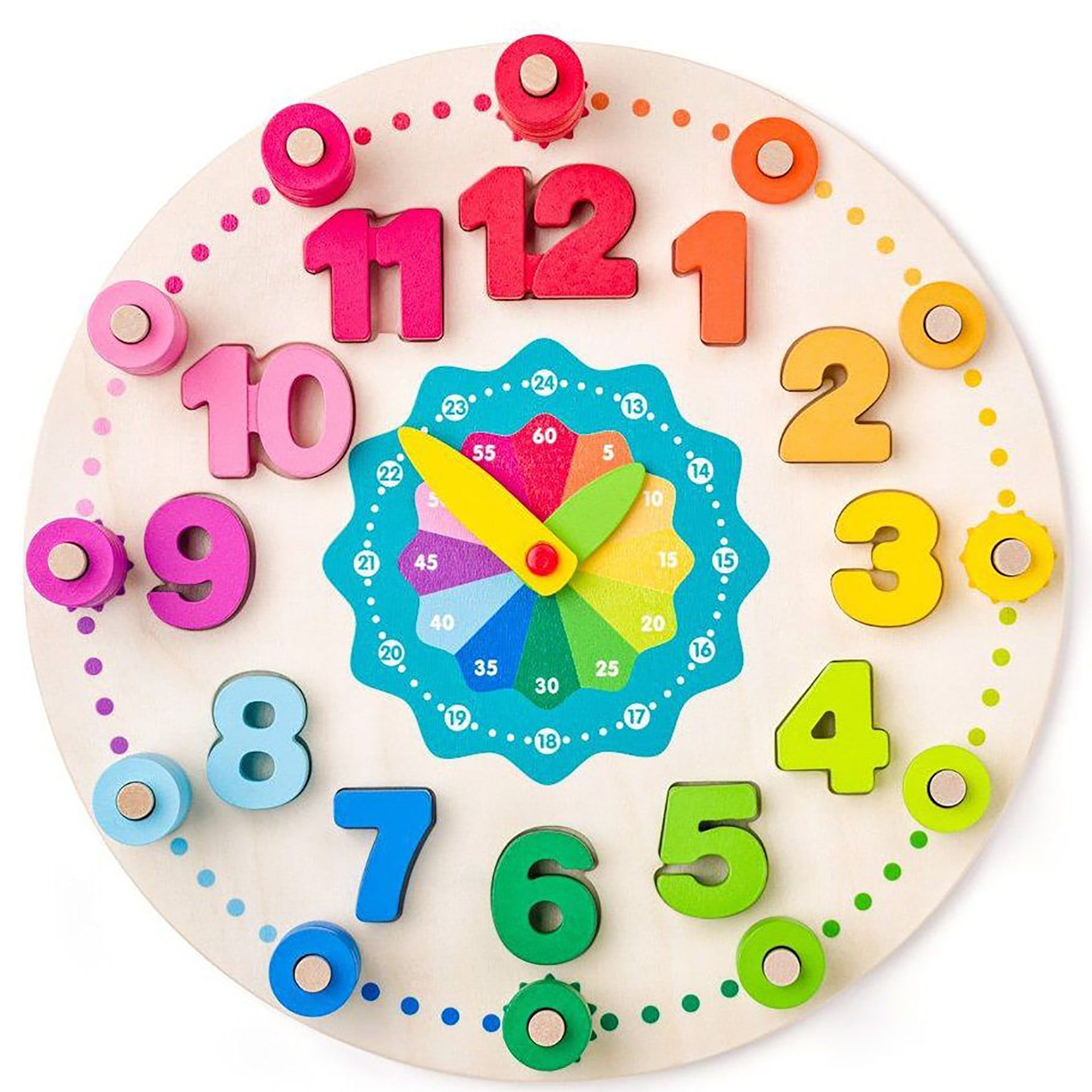 90222_01 Jucarie din lemn - Ceas didactic cu matematica - imagine 1