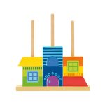 Jucarie din lemn de stivuit - Casa curcubeu - imagine 3