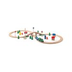 Jucarie din lemn - Tren cu cale ferata in forma de 8 si locomotiva cu baterie - imagine 2