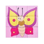 Puzzle din lemn cuburi - Animale colorate - imagine 3