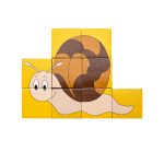 Puzzle din lemn cuburi - Animale colorate - imagine 5