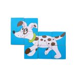 Puzzle din lemn cuburi - Animale colorate - imagine 7