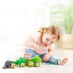Jucarie din lemn - Familia de broscute de tras - imagine 3