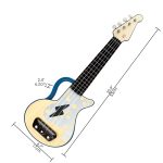 Jucarie din lemn - Instrument Ukulele (chitara) albastru - invata sa canti cu lumini - imagine 8