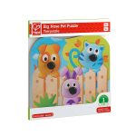 Puzzle din lemn cu butoni - Animale de companie cu nas mare - imagine 2