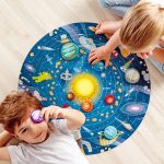 Puzzle Sistemul Solar pentru copii, cu led si planete din lemn (102 piese) - imagine 4