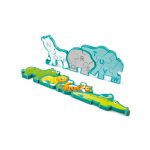 Puzzle din lemn pentru copii cu litere si animale salbatice - imagine 2