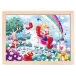Puzzle din lemn 2 in 1 - Unicorn (26 piese), cu fata dubla si activitate colorare - imagine 2