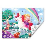 Puzzle din lemn 2 in 1 - Unicorn (26 piese), cu fata dubla si activitate colorare - imagine 3