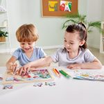 Puzzle din lemn 2 in 1 - Unicorn (26 piese), cu fata dubla si activitate colorare - imagine 4