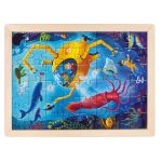 Puzzle din lemn 2 in 1 - Salvarea Oceanului (50 piese), cu fata dubla si activitate colorare - imagine 2
