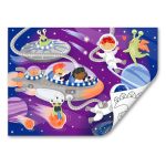 Puzzle din lemn 2 in 1 - Prietenii din Spatiu (50 piese), cu fata dubla si activitate colorare - imagine 3