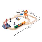 Jucarie din lemn - Set tren de marfa cu macara (34 piese) - imagine 6