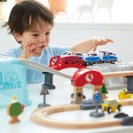 Jucarie din lemn - Set tren oras (48 piese) - imagine 3