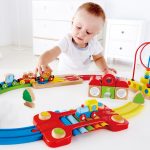 Jucarie din lemn - Sina de tren curcubeu cu puzzle (30 piese) - imagine 3