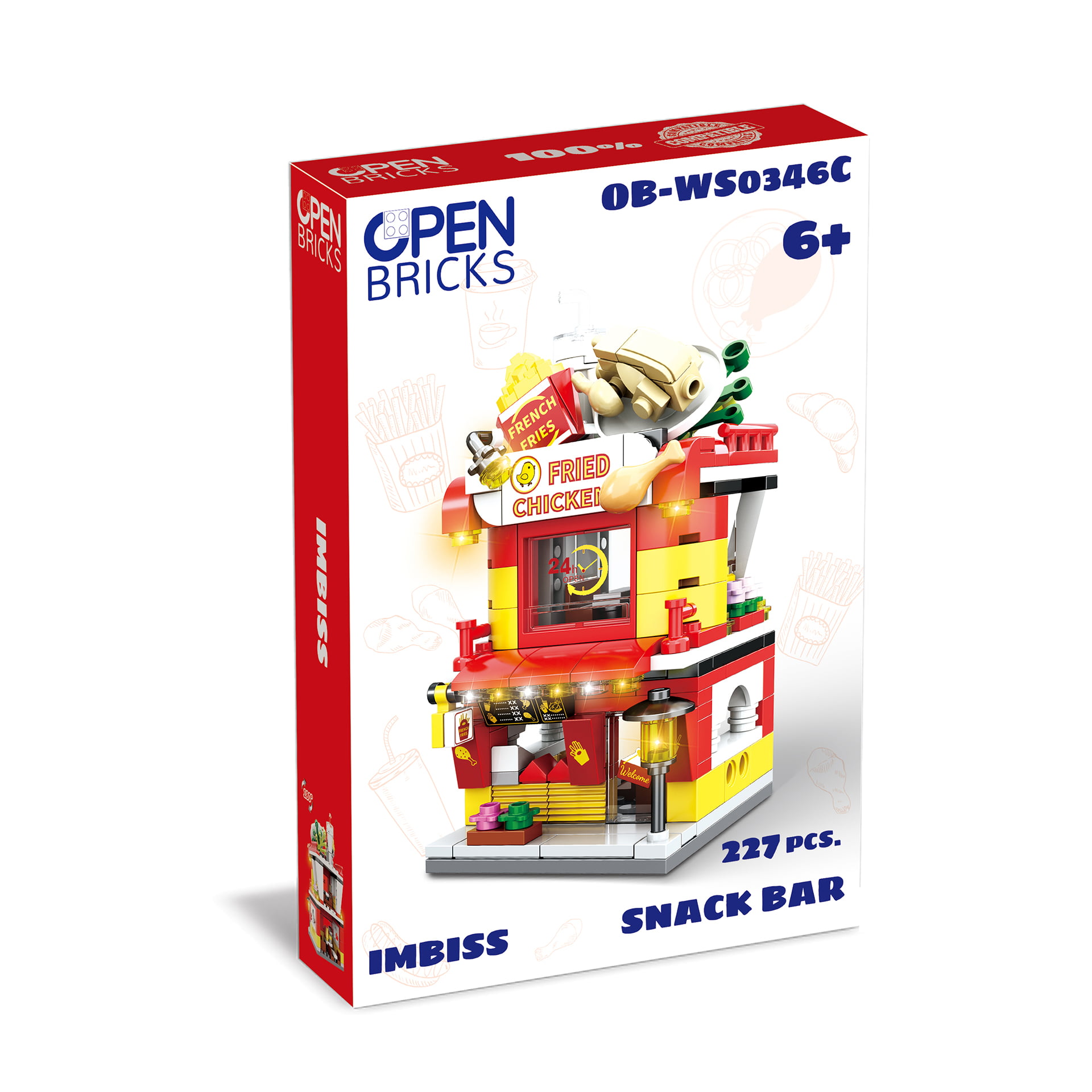 OB-WS0346C Set de constructie - Fast-food de jucarie (227 piese) - imagine 1