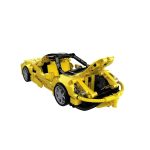Jucarie tip lego tehnic de constructie masina sport galbena (414 piese) - imagine 4