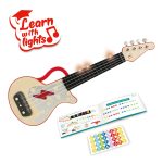 Jucarie din lemn - Instrument Ukulele (chitara) rosu - invata sa canti cu lumini - imagine 2