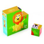Puzzle din lemn cuburi - Animale din Jungla 3 x 3 - imagine 2