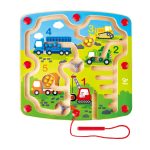Jucarie din lemn - Labirint magnetic santier si numere - imagine 2