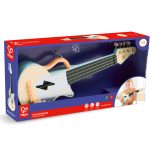 Jucarie din lemn – Instrument Ukulele (chitara) alba – invata sa canti cu lumini