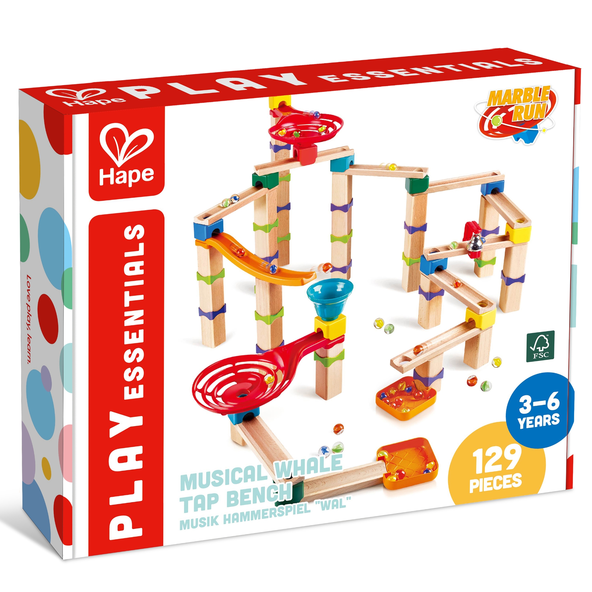 E1100_22 Jucarie din lemn - Marble Run Tricks N Twists (129 piese) - imagine 1