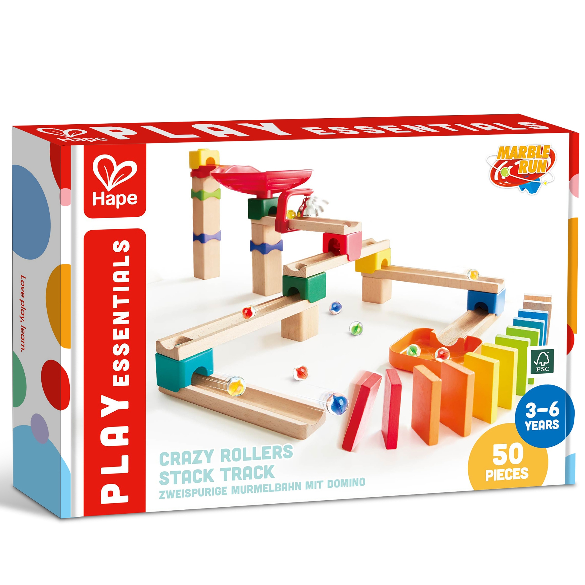 E1102_22 Jucarie din lemn - Marble Run Crazy Rollers (50 piese) - imagine 1