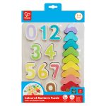 Puzzle din lemn - Culori si numere (20 piese)
