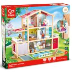 Jucarie din  lemn - Casa de papusi mobilata tip vila (29 piese)