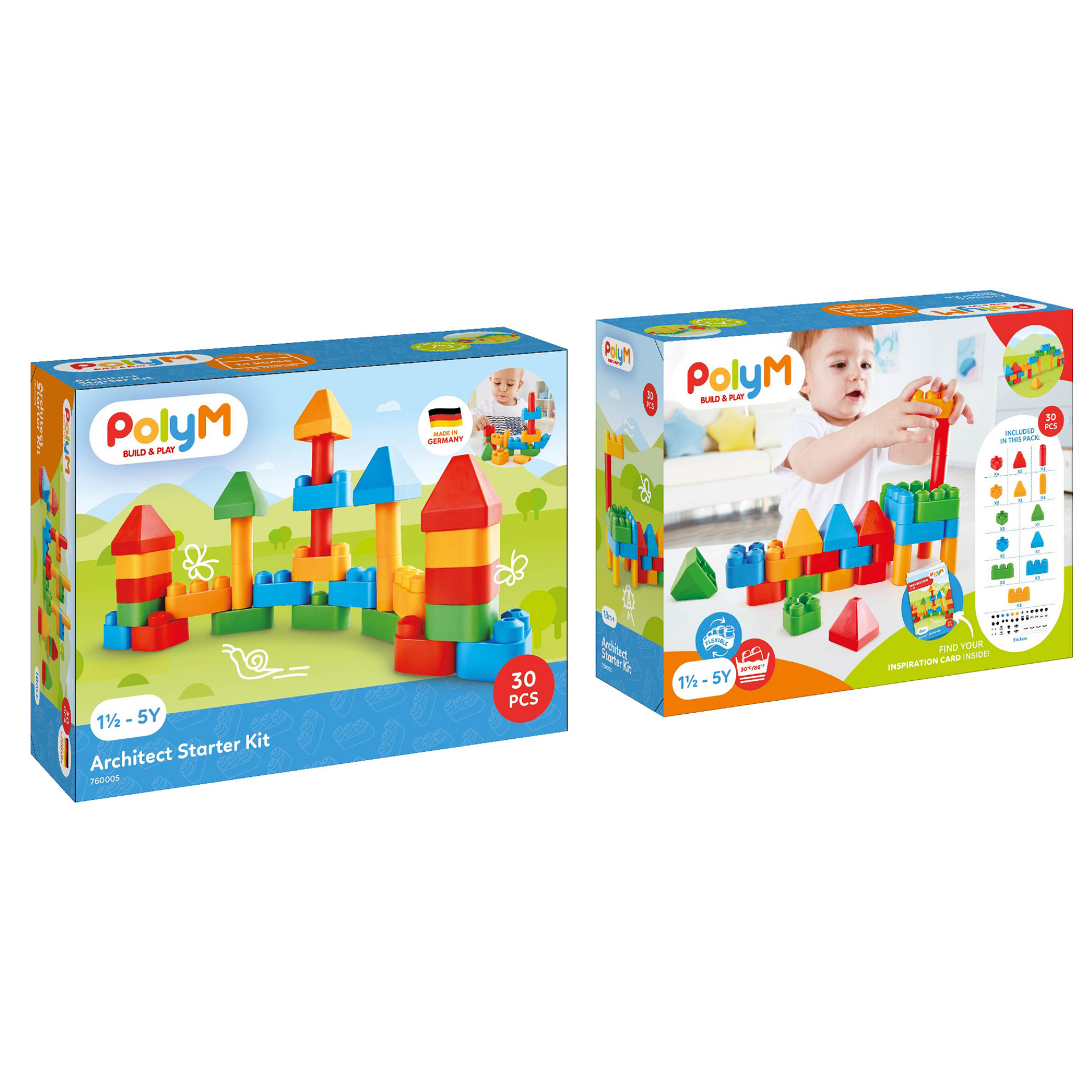 760005_6 PolyM - Kit de inceput pentru arhitect (30 piese) - imagine 1