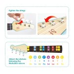 Jucarie din lemn – Instrument Ukulele (chitara) alba – invata sa canti cu lumini - imagine 3